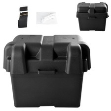 Leisure Battery Box with Strap For Caravan Boat Campervan Motorhome Black