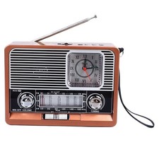 Vintage Radio Multifunctional AM FM SW Band Clock Flashlight Function Retro Set