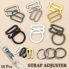 Metal Bra Strap Adjuster Sliders/Hook/O-Ring/Lingerie Adjustment 6mm~25mm 10 Pcs