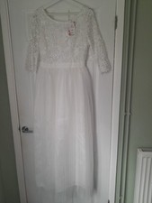 Lace Top Wedding Dress S