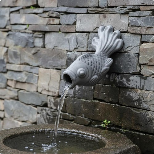 Koi fountain spitter channels - fountain,