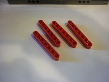 4x LEGO Technic Red Beam 7 ref