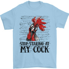 Stop Starring at My Cock Funny Rude Mens T-Shirt 100% Cotton