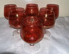 Set 6 x Cranberry Glass Wine