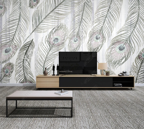 Feather tree trunk - tree, grey