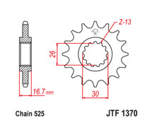 JT SPROCKET 16RB TRANSMISSION 525 FOR HONDA CBR1000 RA-H,J,K Fireblade 2017-2019
