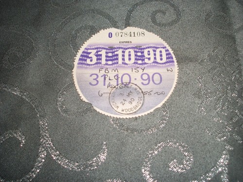 Tax disc 90 used - tax, disc..