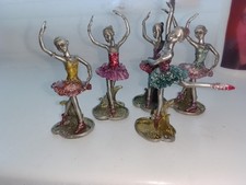 Vintage Solid Pewter Ballerina Figurines 