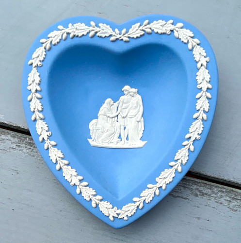 Wedgwood blue jasperware heart - wedgwood,