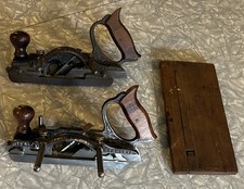 2 DIFFERENT 1800'S STANLEY 46 47 DADO PLANE + 15 CUTTERS IN BOX TRAUT'S PATENT