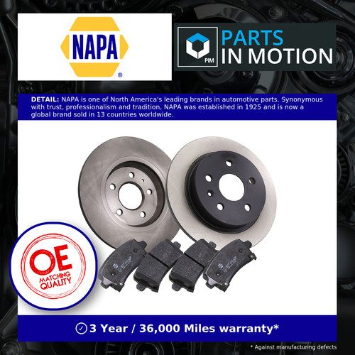 Solid brake discs - 2x, pads