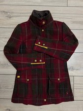 Womens Joules Filed Coat Tweed Country Check Wool hunting EU 34 US 2 UK 6 Tartan