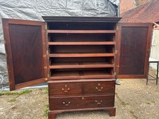 VICTORIAN MAHOGANY LINEN PRESS