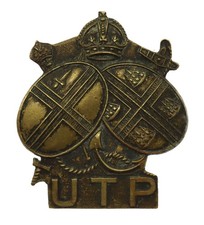 WW2 Upper Thames Patrol U.T.P. Home Guard Cap Badge #3