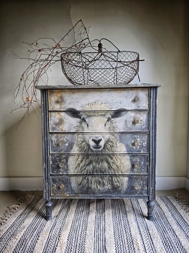 Upcycled rustic sheep - rustic, of