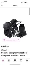 iCandy Peach 7 Pram in Black + Carrycot & Accessories – Great Condition