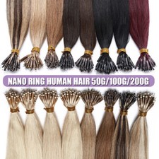 Nano Ring Hair Double Drawn Remy Human Hair Extensions Micro Bead THICK 150G Icy