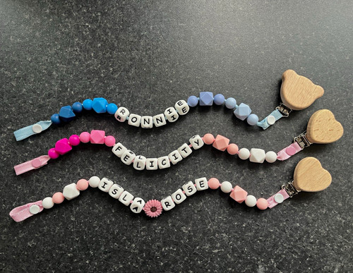 Personalised dummy clips - personalised,