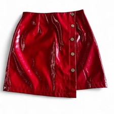 Christmas faux leather skirt - leather,
