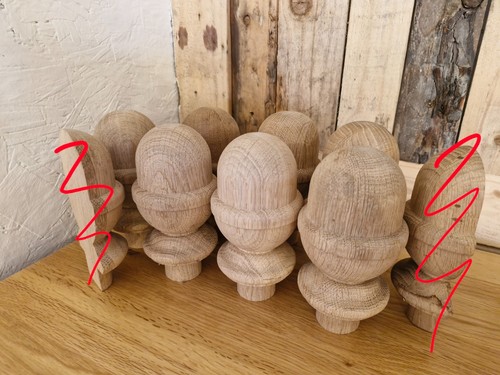 Solid oak newel - solid, finial