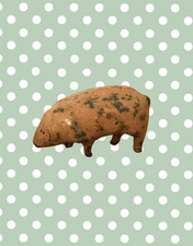 Miniature Pink Patina Patched Pig (Version 1) | Britains Ltd Vintage Lead Animal