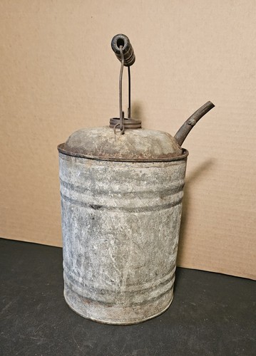 Vintage galvanized fuel can - fuel,
