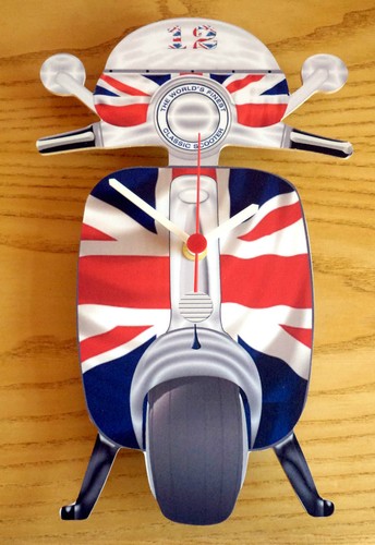 Scooter wall clock union jack - wall,
