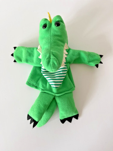 Green stripey crocodile - green,