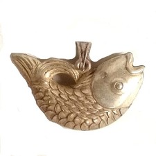 1.3 Inch Old Chinese Tibet Silver Carving Lovely Fish Statue Pendant Collection