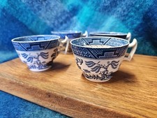 Vintage Booths Real Old Willow Tea Cups Willow Pattern X4