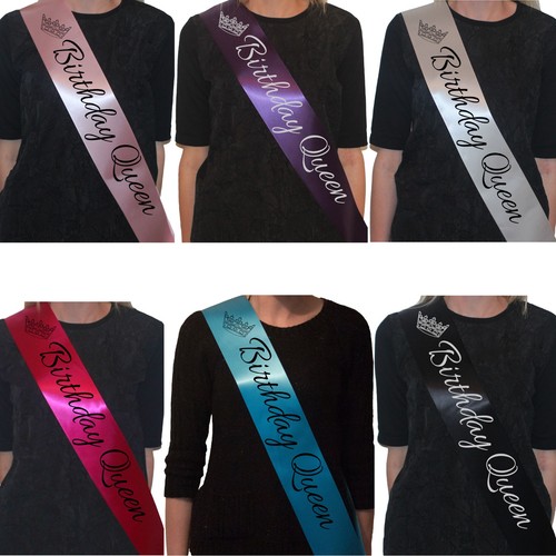 Birthday queen printed satin - birthday,
