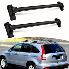 BLACK ROOF CROSS BARS PAIR ALUMINIUM RAILS KIT FOR HONDA CRV CR-V MK3 2007-2011