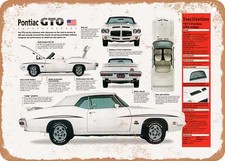 Classic Car Art - 1971 Pontiac GTO Judge Spec Sheet - Rusty Look Metal Sign