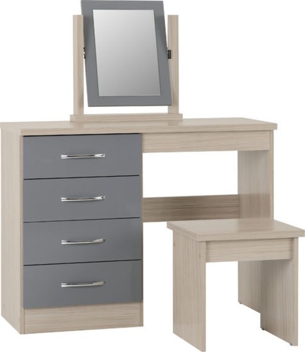 Grey high gloss light - high, oak