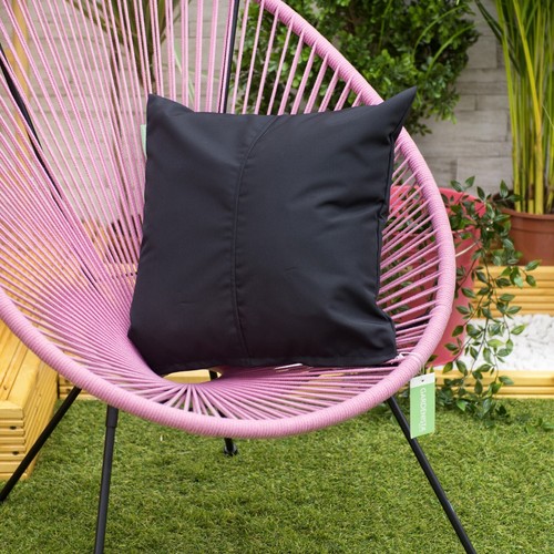 Black outdoor cushion - black, garden