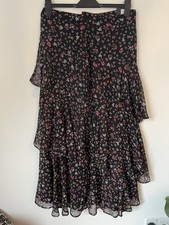 M&S Floral Maxi Skirt. Size 12 Long. Ruffled Style. New With Tags
