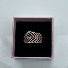 Authentic Pandora Rose Gold ? Light as a feather ring ? Size 60? ALE R