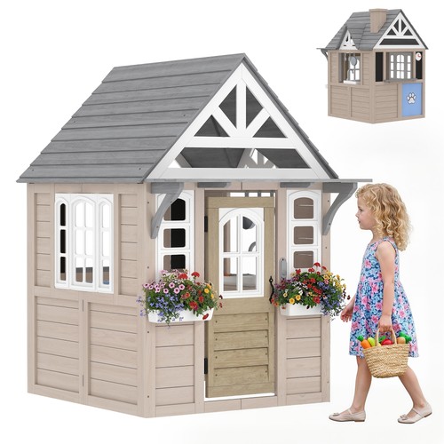 Outdoor playhouse wooden kids - outdoor,