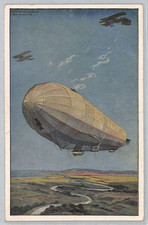 ZEPPELIN *Hansa* (LZ.13) ART WW1 Postcard PROPAGANDA Artist SCHULZE Unused LZ354