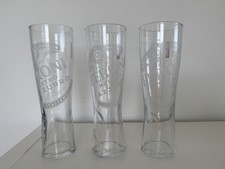 3 X Tall Peroni Italiana Pint Glasses. Excellent Condition