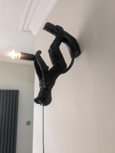 Black upside down monkey - upside,