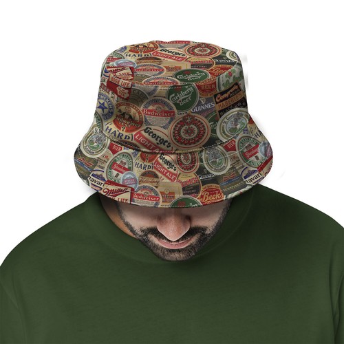 Beer labels bucket hat - labels,