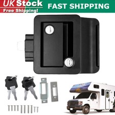 Black RV Paddle Entry Door