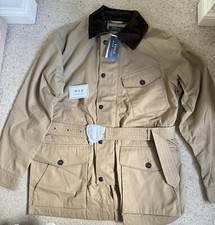 POLO RALPH LAUREN BELTED VENTILE FIELD JACKET / TRENCH COAT BEIGE, LARGE, NEW.