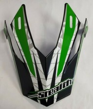 Replacement Stealth HD210 Motocross MX Helmet Peak Droid Black Green Ex-Display
