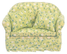 Dolls House Sofa Green Floral Lounge Furniture Miniature 1:12th Scale NOT 100%