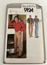 Vintage Simplicity Men’s Shirt, Pants & Reversible Vest Sewing Pattern No.9124