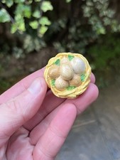 RARE Vintage Doll’s House Accessories Kaybot Plaster Food Egg Basket