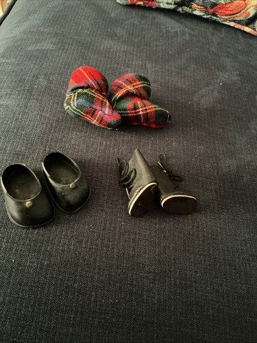 Vintage black dolls shoes - shoes, 3