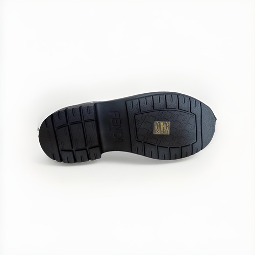 Fendi black leather biker - black,